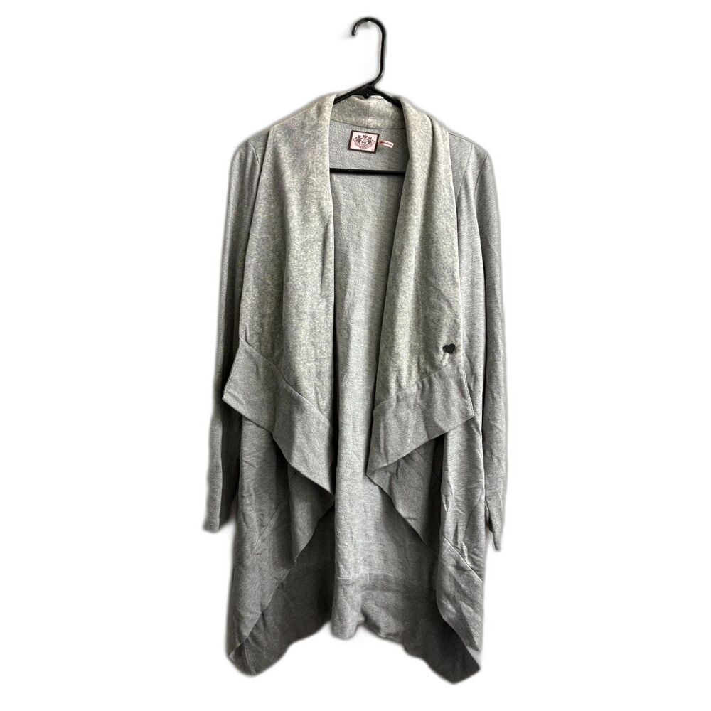 Women's Juicy Couture Open Front Gray Cardigan Sweater Size L